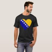 ボスニア・ヘルツェゴビナ国旗のハートラブ Tシャツ (正面フル)