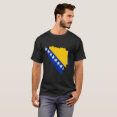 ボスニア・ヘルツェゴビナ国旗の地図 Tシャツ (正面フル)