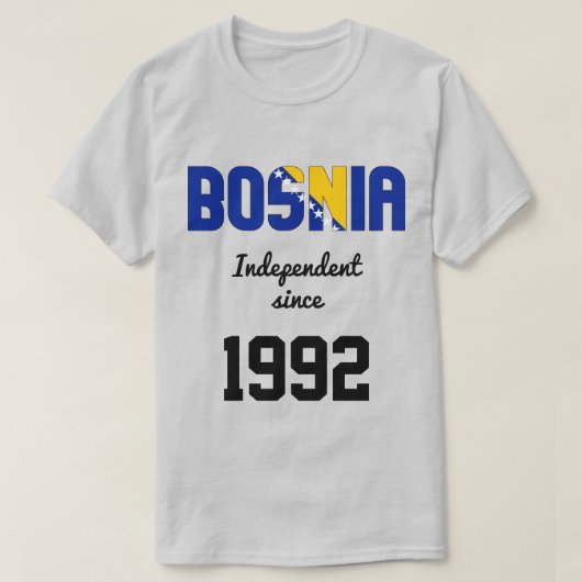 ボスニア・ヘルツェゴビナ国旗の独立性 Tシャツ (デザイン正面)