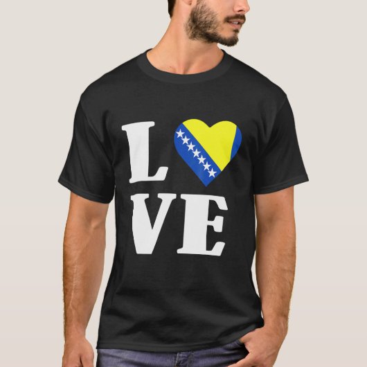 ボスニア・ヘルツェゴビナ国旗バルカン・ボスニア Tシャツ (正面)