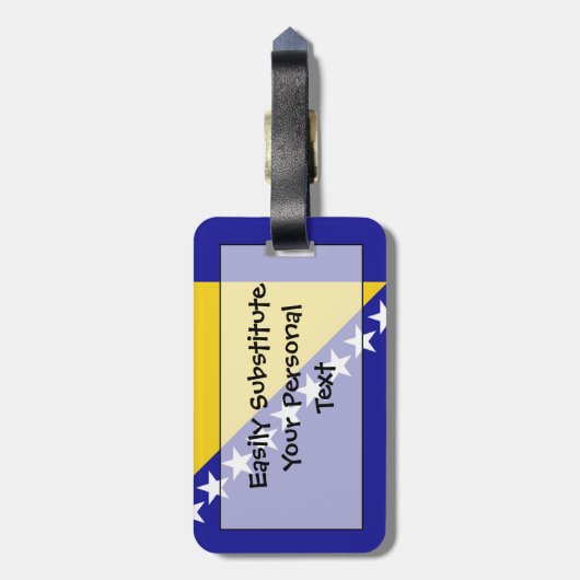 ボスニア・ヘルツェゴビナ国旗簡単ID Personal ラゲッジタグ (裏面縦)