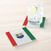 ボスニア・ヘルツェゴビナ国旗 ガラスコースター (アングル)