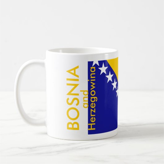 ボスニア・ヘルツェゴビナ国旗 コーヒーマグカップ (左)
