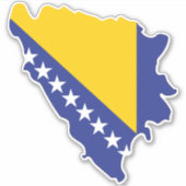 ボスニア・ヘルツェゴビナ国旗 シール (正面)