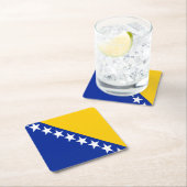 ボスニア・ヘルツェゴビナ国旗 スクエアペーパーコースター (インサイチュ)