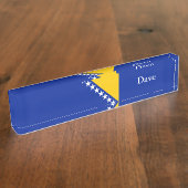 ボスニア・ヘルツェゴビナ国旗 デスクネームプレート (側面)