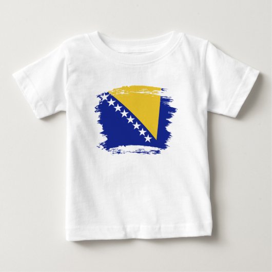 ボスニア・ヘルツェゴビナ国旗 ベビーTシャツ (正面)