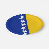 ボスニア・ヘルツェゴビナ国旗 ペーパープレート (アングル)