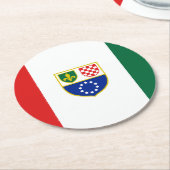 ボスニア・ヘルツェゴビナ国旗 ラウンドペーパーコースター (アングル)