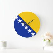 ボスニア・ヘルツェゴビナ国旗 ラージ壁時計 (ホーム)