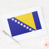 ボスニア・ヘルツェゴビナ国旗 長方形シール (封筒)