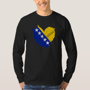 ボスニア・ヘルツェゴビナ国旗I loveボスニアDNA Gift Tシャツ
