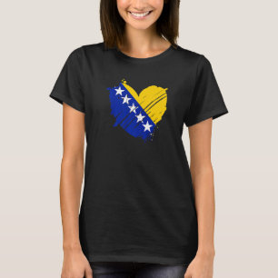 ボスニア・ヘルツェゴビナ国旗I loveボスニアDNA Gift Tシャツ