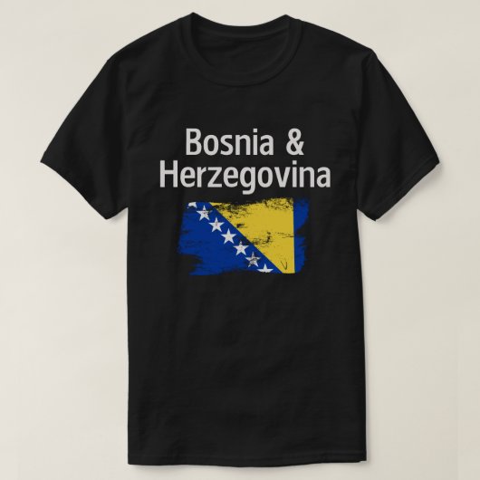 ボスニア・ヘルツェゴビナ国旗Tシャツ Tシャツ (デザイン正面)