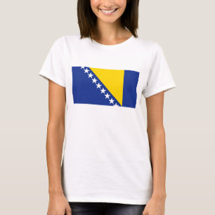 ボスニア・ヘルツェゴビナ国旗x地図Tシャツ Tシャツ