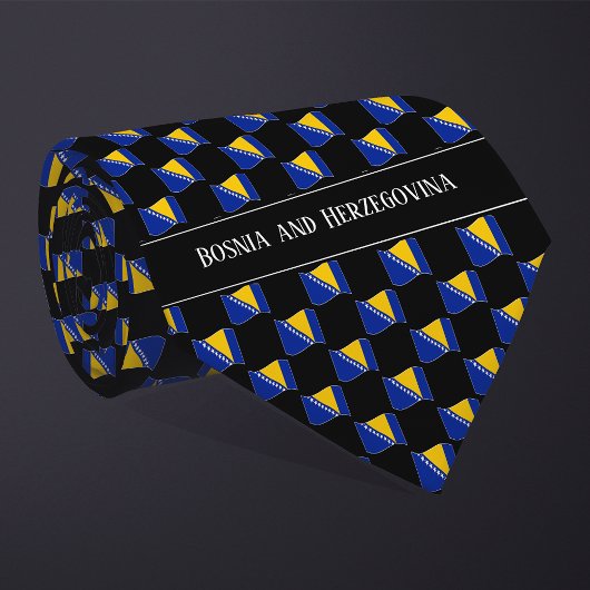 ボスニア・ヘルツェゴビナ波国旗のパターン ネクタイ