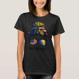 ボスニア・ヘルツェゴビナ米国国旗USAボスニア語 Tシャツ