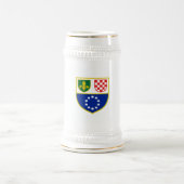 ボスニア・ヘルツェゴビナ連邦の旗 ビールジョッキ (中央)