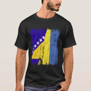 ボスニア・ヘルツェゴビナ ウクライナ ハーフフラグ Tシャツ