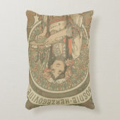 ボスニア・ヘルツェゴビナby Alphonseミュシャ(1900) アクセントクッション (正面(垂直))