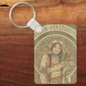 ボスニア・ヘルツェゴビナby Alphonseミュシャ(1900) キーホルダー (正面)