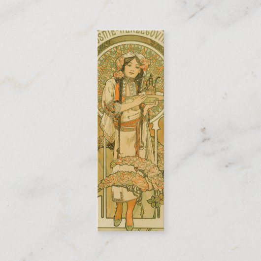 ボスニア・ヘルツェゴビナby Alphonseミュシャ(1900) スキニー名刺 (正面)