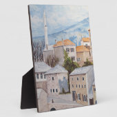 ボスニア・モスター – アクリル絵画街並み フォトプラーク (側面)