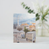 ボスニア・モスター – アクリル絵画街並み ポストカード (スタンド正面)