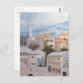 ボスニア・モスター – アクリル絵画街並み ポストカード (正面/裏面)