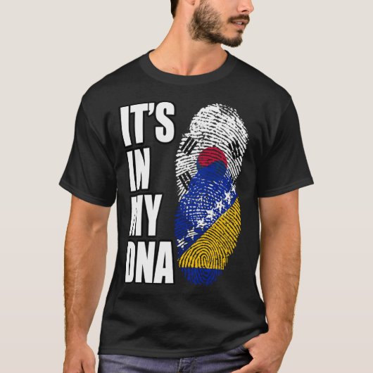 ボスニア・韓国混成DNA伝統国旗 Tシャツ (正面)