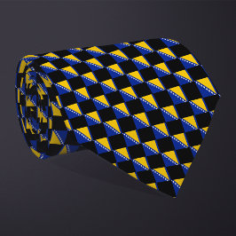 ボスニ市松模様にア・ヘルツェゴビナ国旗のパターン ネクタイ