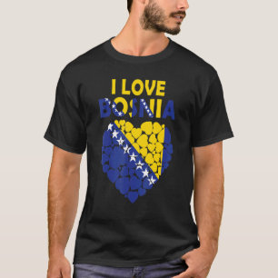 ボスニ誇りを持ったアンI愛ボスニア国旗ボスニア Tシャツ