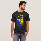 ボスニ誇りを持ったアンI愛ボスニア国旗ボスニア Tシャツ (正面フル)