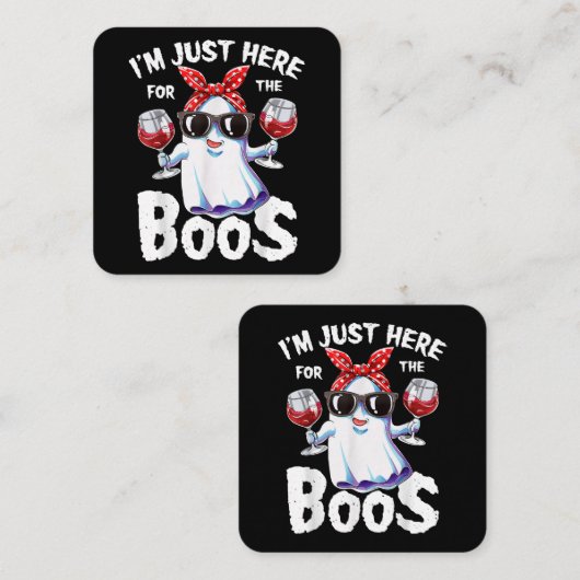 ボスハロウィーンの女性幽霊C スクエア名刺 (正面/裏面)