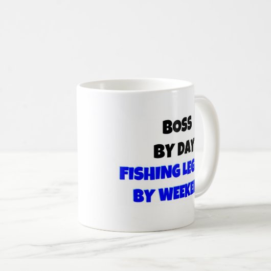 ボスバイデイ魚釣り凡例バイウィークエンド コーヒーマグカップ (正面右)