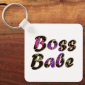 ボスバベインブラックフローラ キーホルダー (正面)