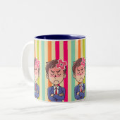 ボスパパ:ビジネスマンの日常の仕事 ツートーンマグカップ (正面左)