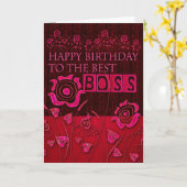 ボスピンクフローラ誕生日カード カード (黄色い花)