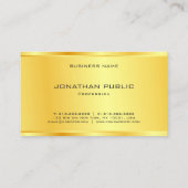 ボスフェイク金ゴールドモダンラグジュアリーテンプレートエレガント 名刺 (裏面)