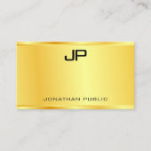 ボスフェイク金ゴールドモダンラグジュアリーテンプレートエレガント 名刺 (正面)