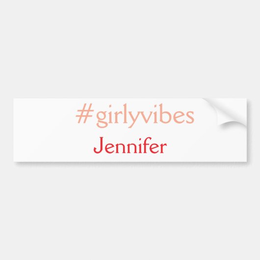 ボスベイビー ハッシュタグ ライトピンク 名前追加 ガールボス バンパーステッカー (正面)
