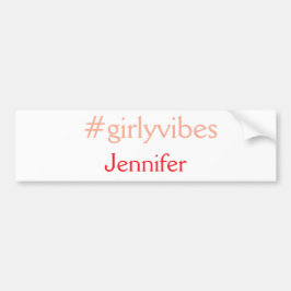 ボスベイビー ハッシュタグ 淡いピンク 名前追加 ガールボス バンパーステッカー