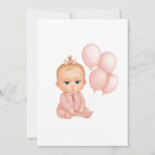 ボスベビーガール誕生日招待状ピンクパステル 招待状 (裏面)