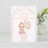 ボスベビーガール誕生日招待状ピンクパステル 招待状 (スタンド正面)