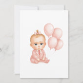 ボスベビーガール誕生日招待状ピンクパステル 招待状 (裏面)