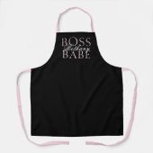 ボスベーブネーム赤面ブラックガーリー エプロン (正面)