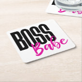 ボスベーブ起業家サクセスゴールドリームズマム スクエアペーパーコースター (アングル)