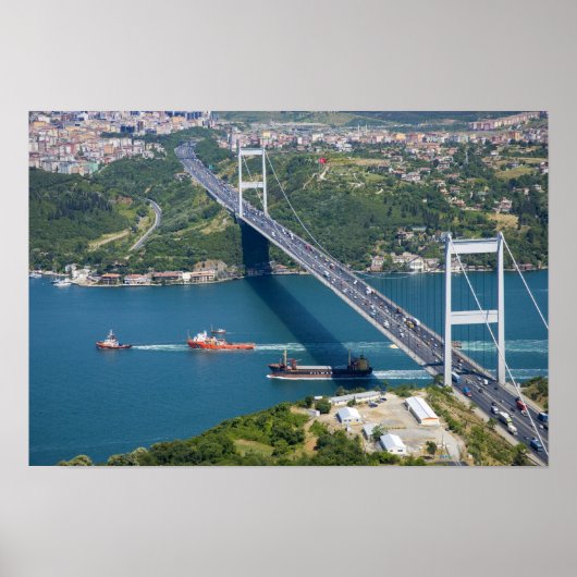 ボスポラス海峡のファティ・スルタン・メフメト橋 ポスター (正面)