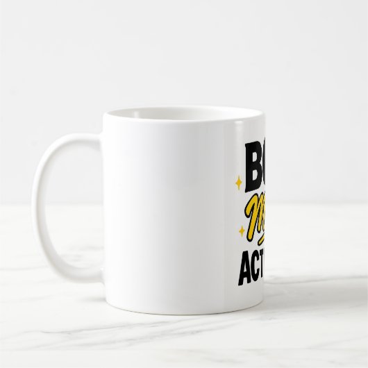 ボスモード起動"金属金ゴールド やる気を起こさせる コーヒーマグカップ (左)