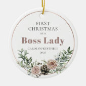 ボスラディ就任後初のクリスマス 名前と年 セラミックオーナメント (正面)